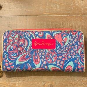 Lilly Pulitzer Vibrant Blue and Pink Wallet